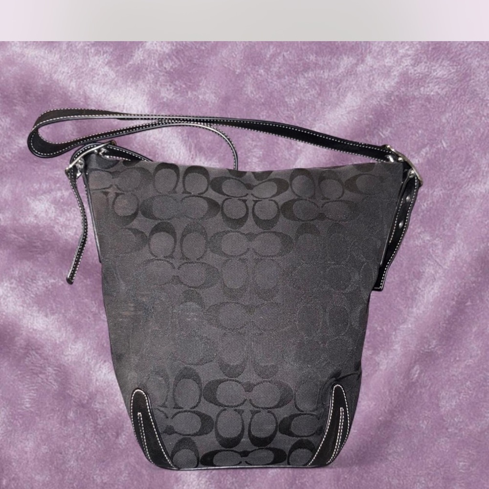 Coach Black Signature Jacquard Shoulder Bag